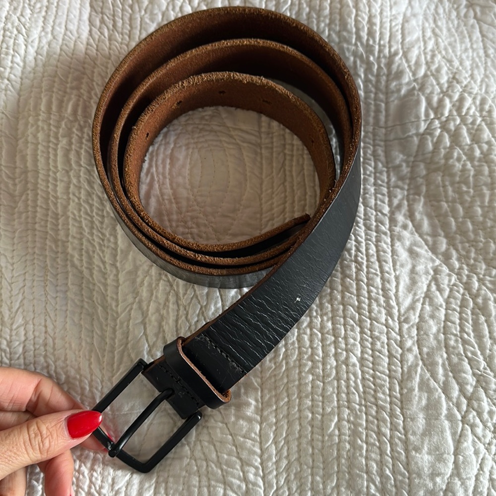 Men’s black leather belt 45 inches